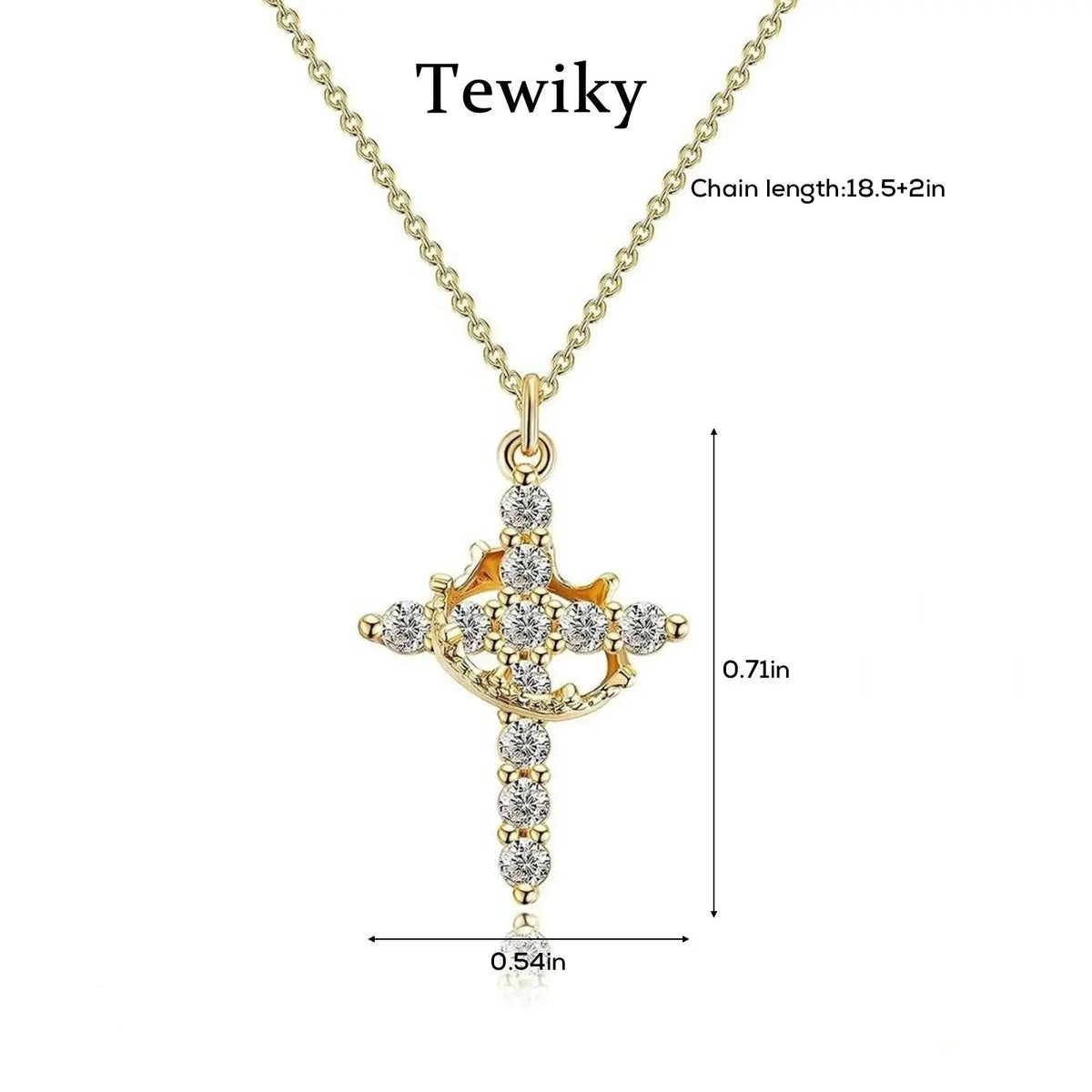 Crown Cross Pendant Necklace