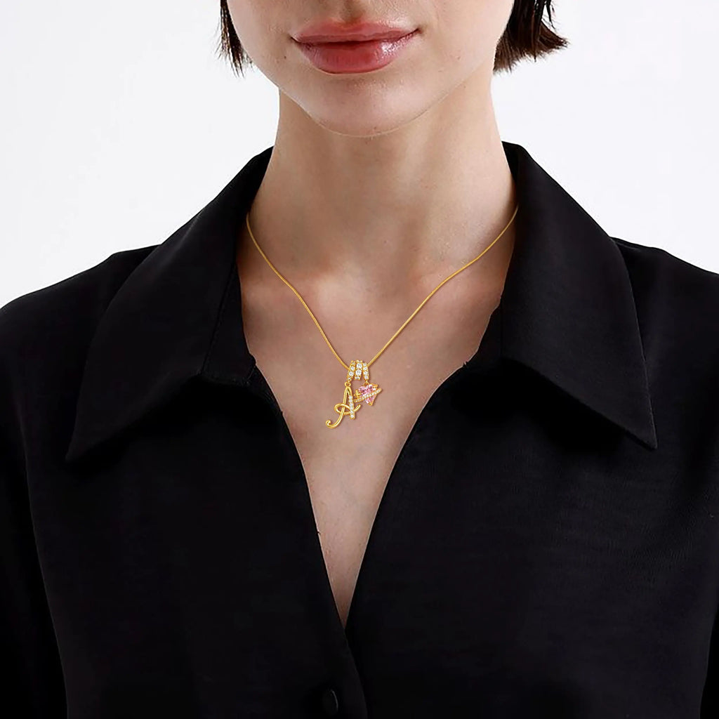 Art-designed personalized name letter necklace