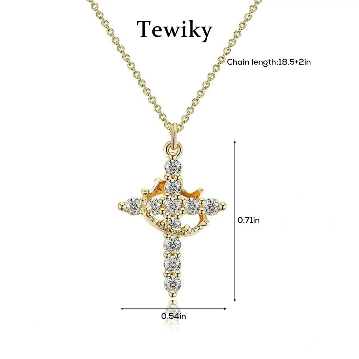 Crown Cross Pendant Necklace