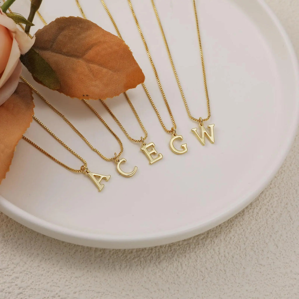 Gold Initial Letters Necklace