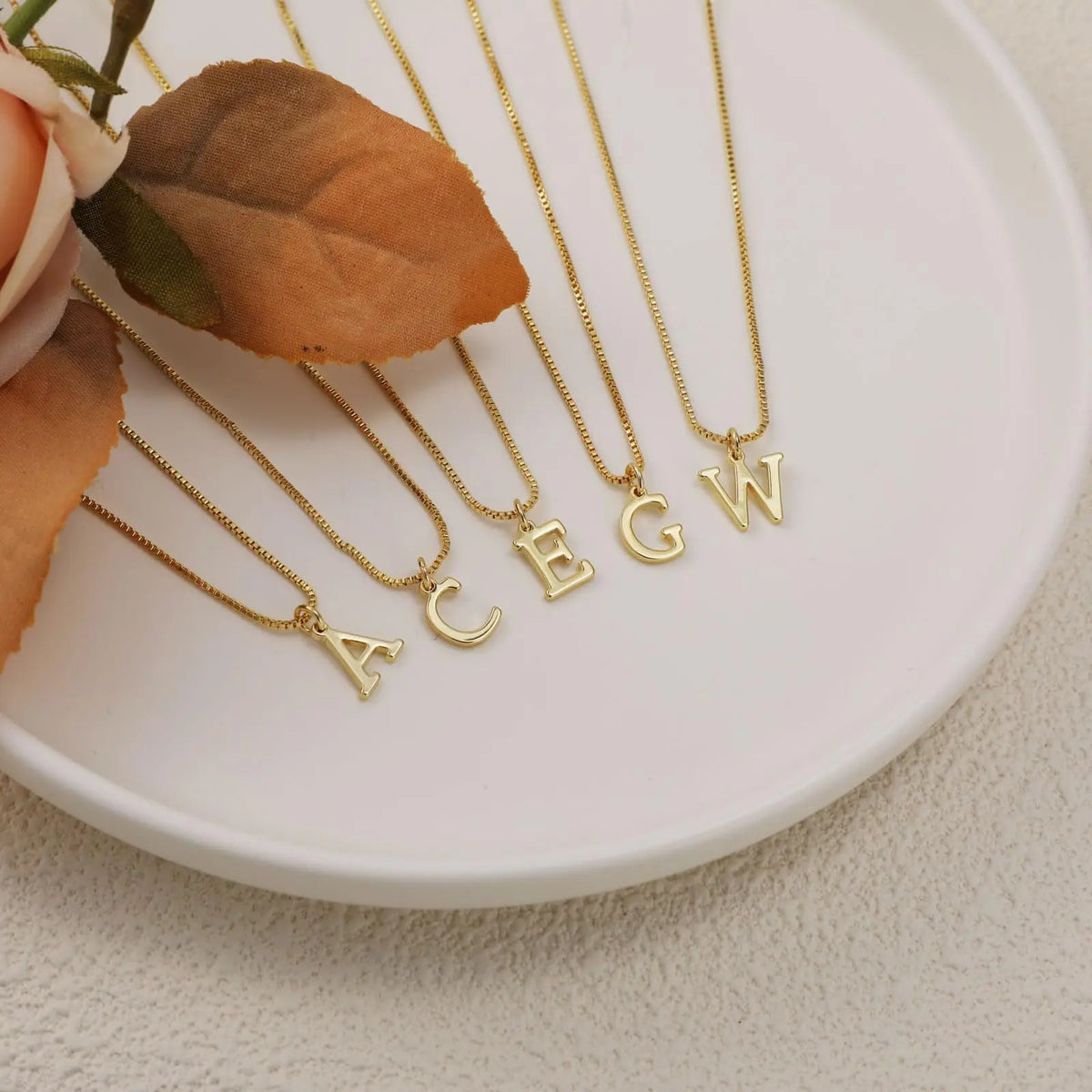 Gold Initial Letters Necklace