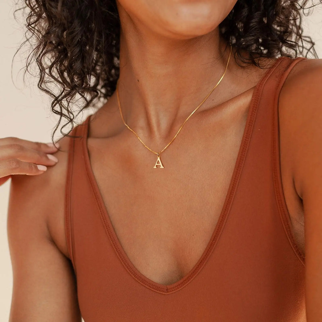 Gold Initial Letters Necklace