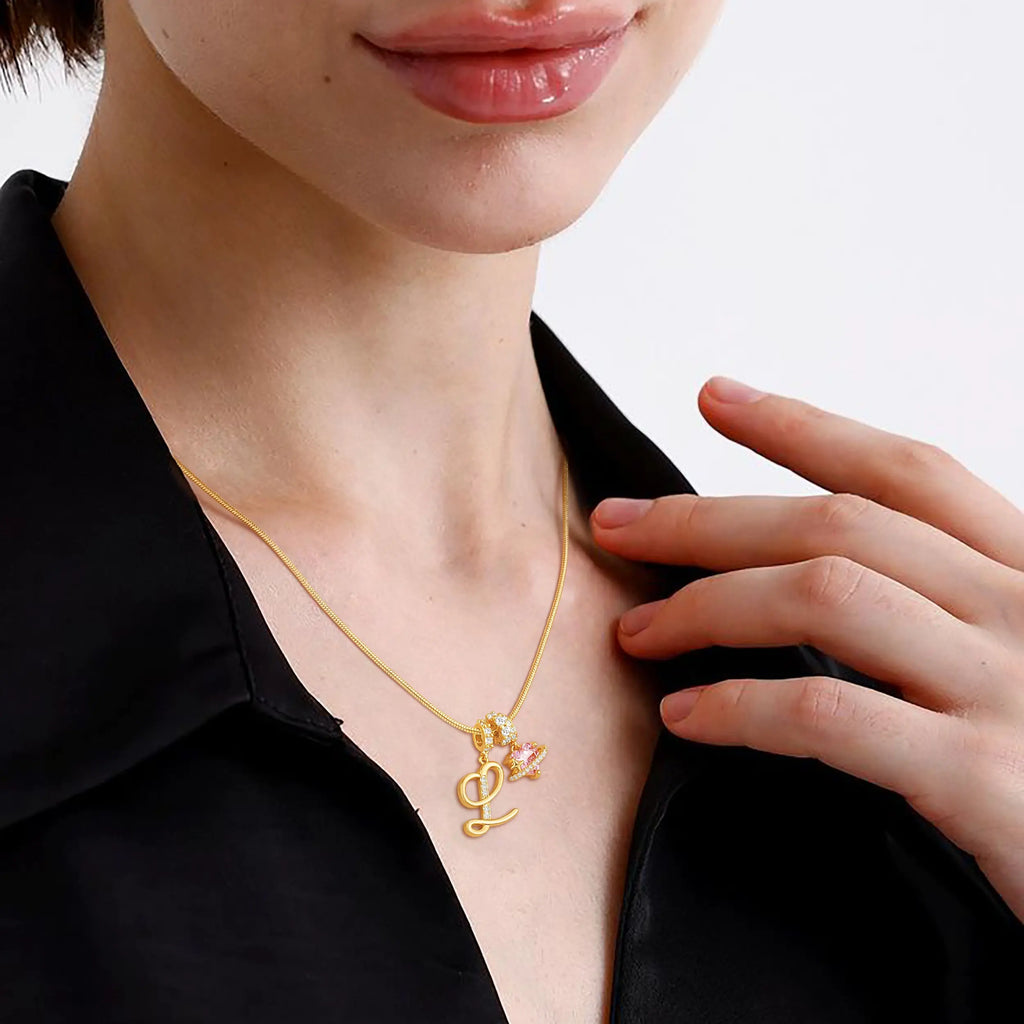 Art-designed personalized name letter necklace