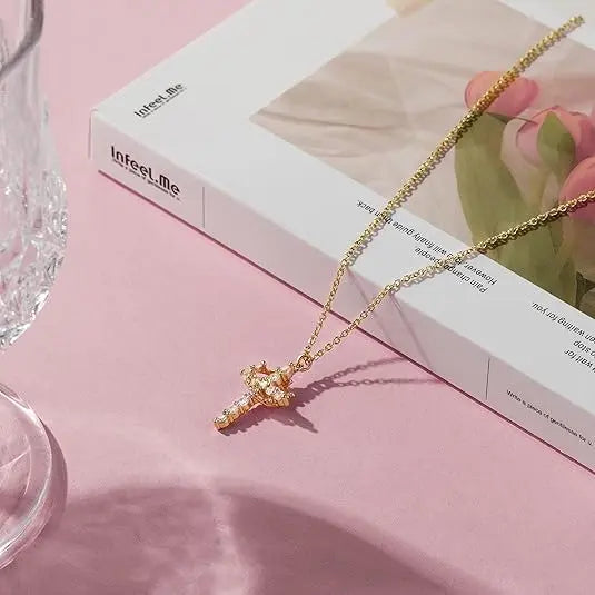 Crown Cross Pendant Necklace