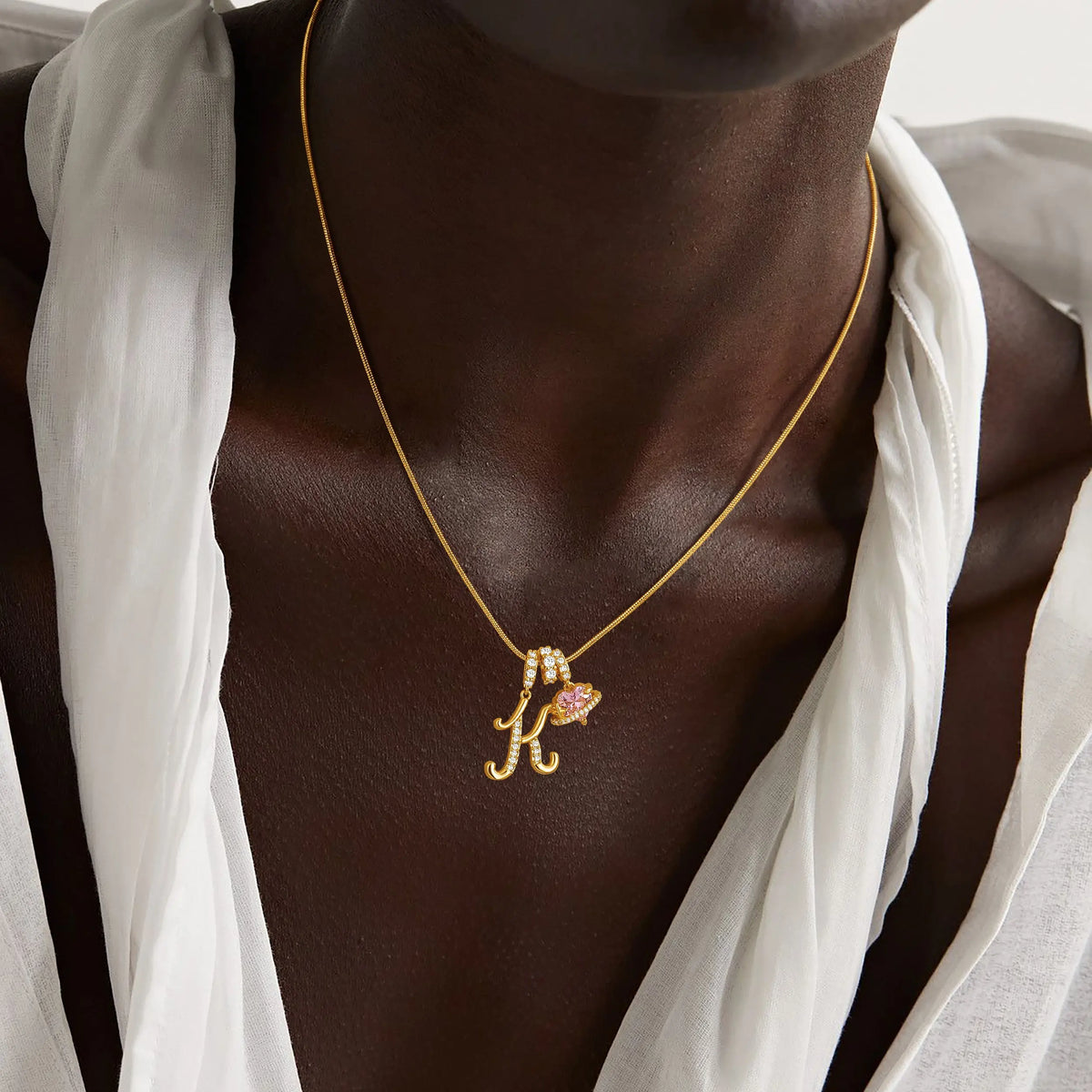Art-designed personalized name letter necklace