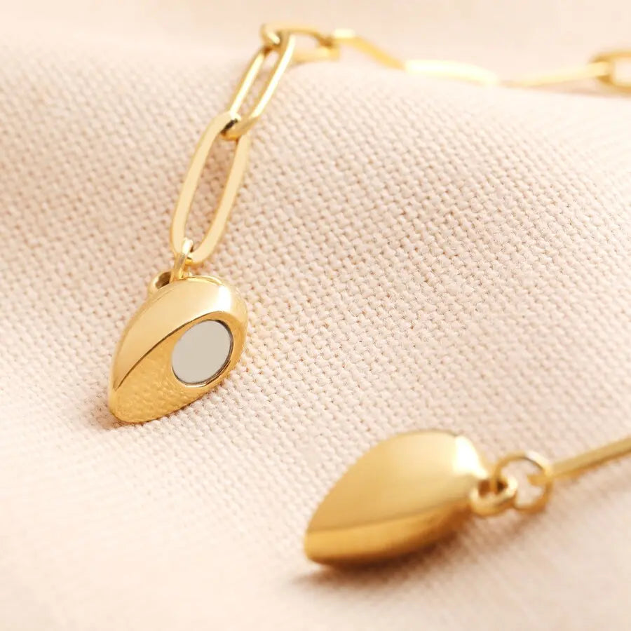 14K Gold/Silver Plated Heart Shape Pendant Magnetic Necklace