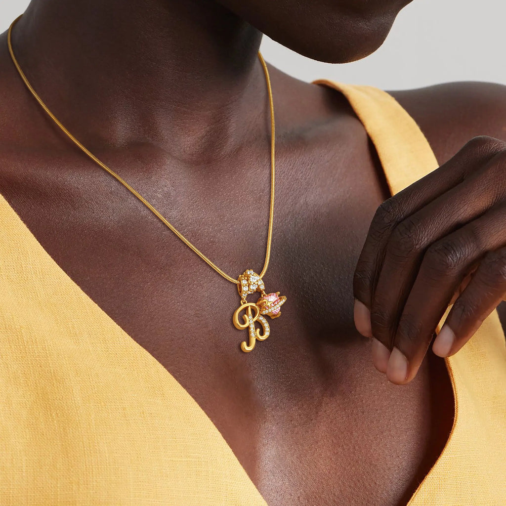 Art-designed personalized name letter necklace