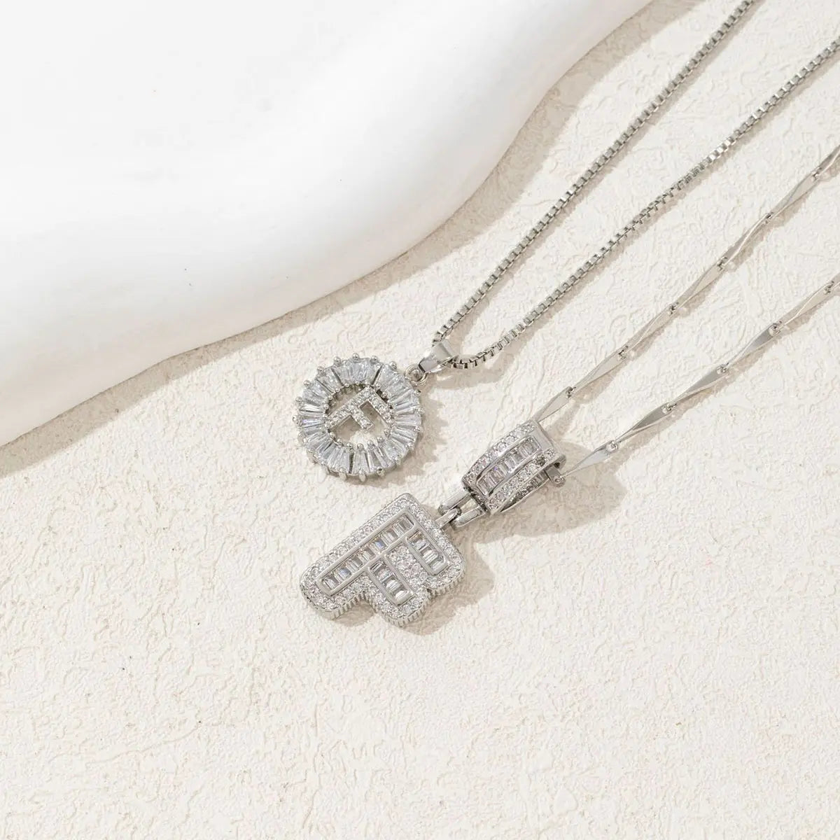 2 Pack Initial Necklaces Letter Pendant Necklaces 14K Gold Plated