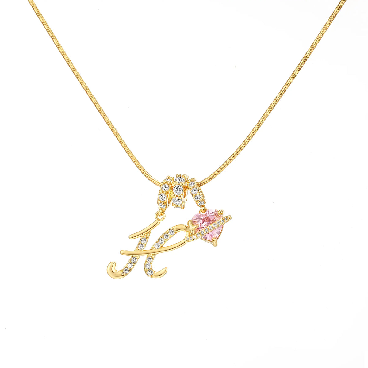 Art-designed personalized name letter necklace