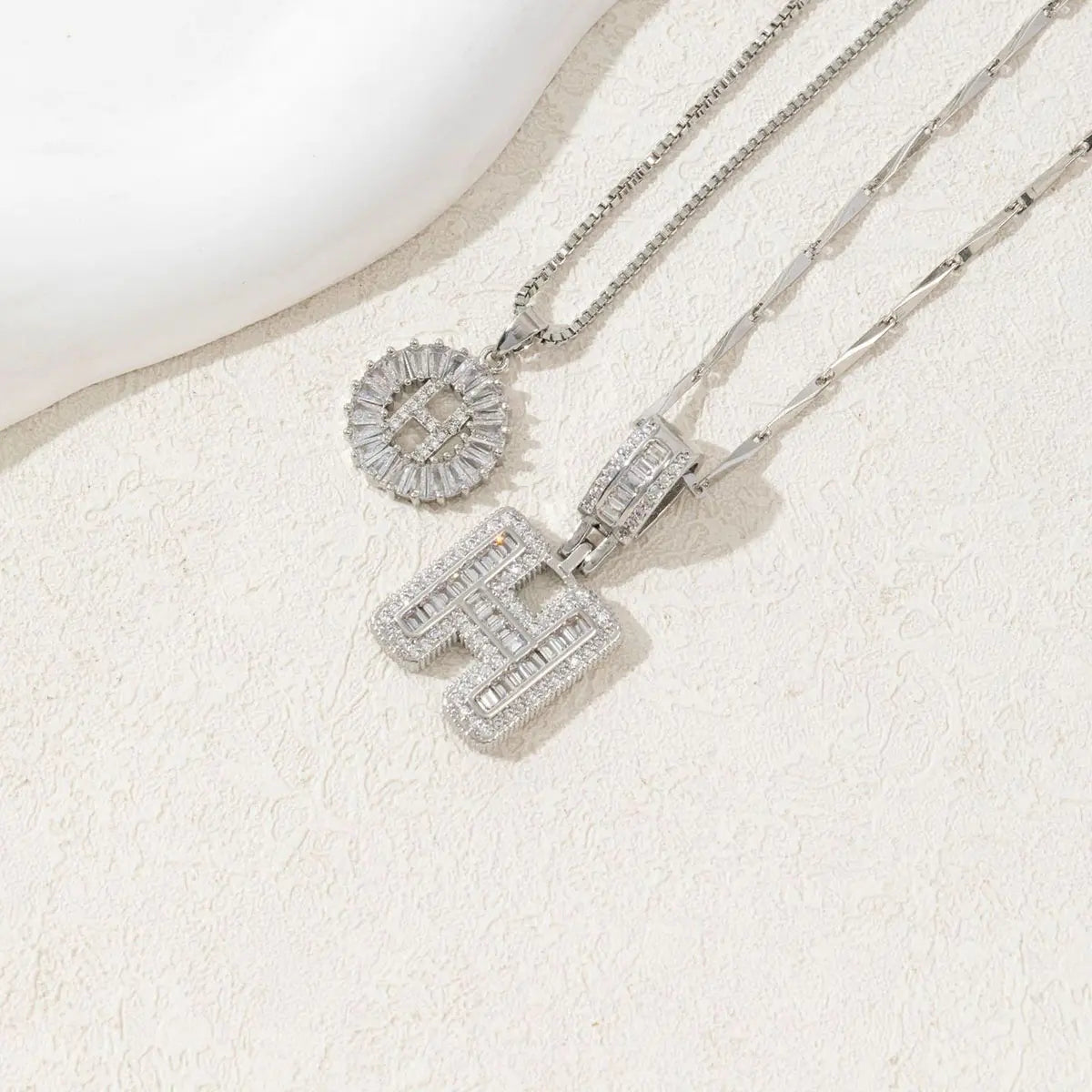 2 Pack Initial Necklaces Letter Pendant Necklaces 14K Gold Plated