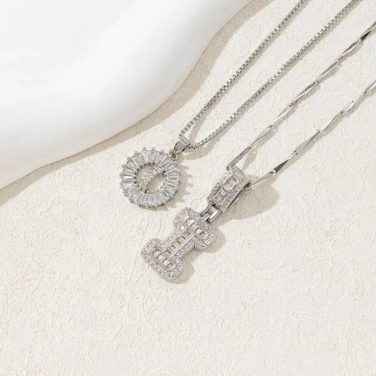 2 Pack Initial Necklaces Letter Pendant Necklaces 14K Gold Plated