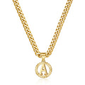 Gold Plated Unisex Alphabet Pendant Necklace - 5mm Cuban Link Chain
