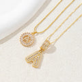 2 Pack Initial Necklaces Letter Pendant Necklaces 14K Gold Plated