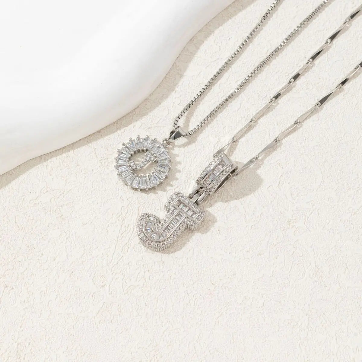 2 Pack Initial Necklaces Letter Pendant Necklaces 14K Gold Plated