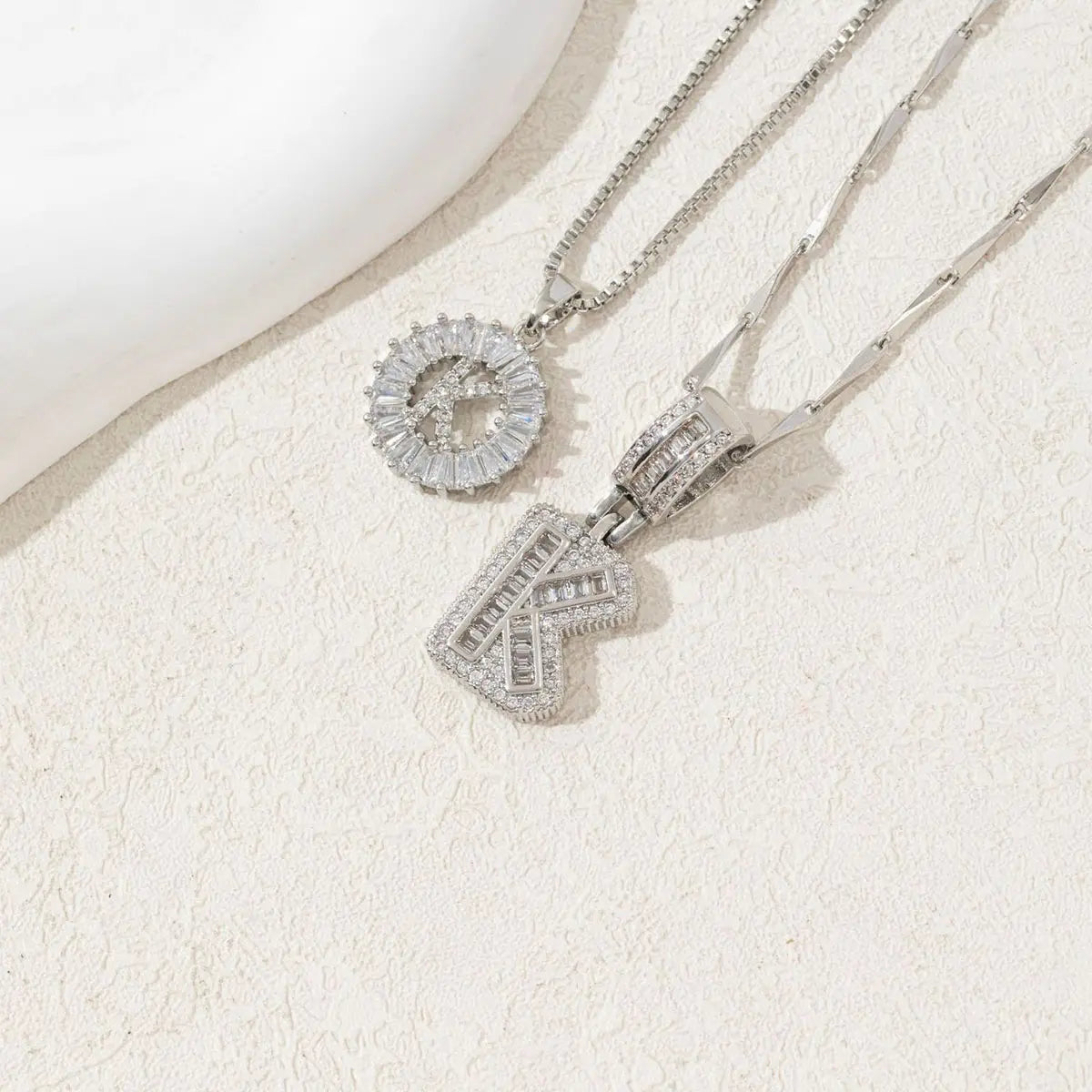 2 Pack Initial Necklaces Letter Pendant Necklaces 14K Gold Plated