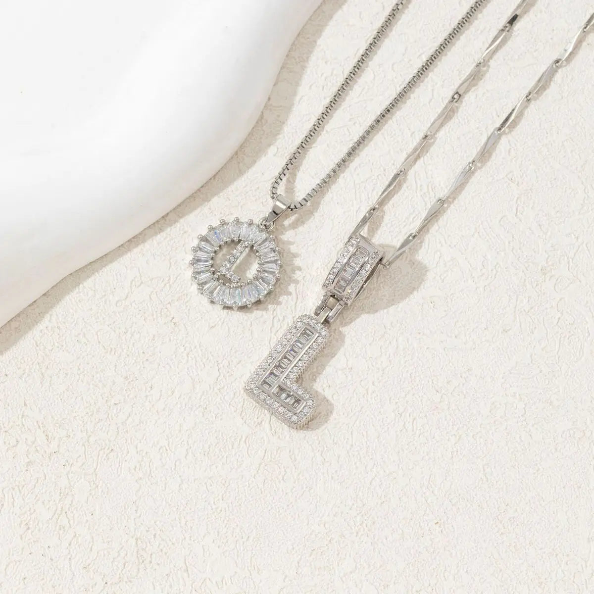 2 Pack Initial Necklaces Letter Pendant Necklaces 14K Gold Plated