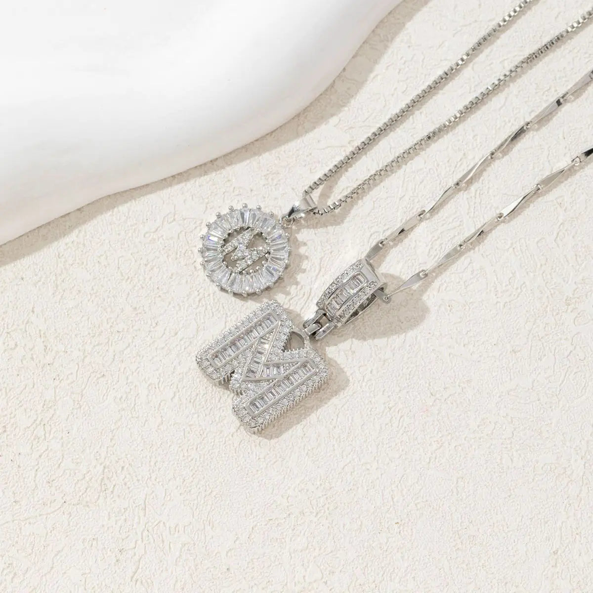 2 Pack Initial Necklaces Letter Pendant Necklaces 14K Gold Plated