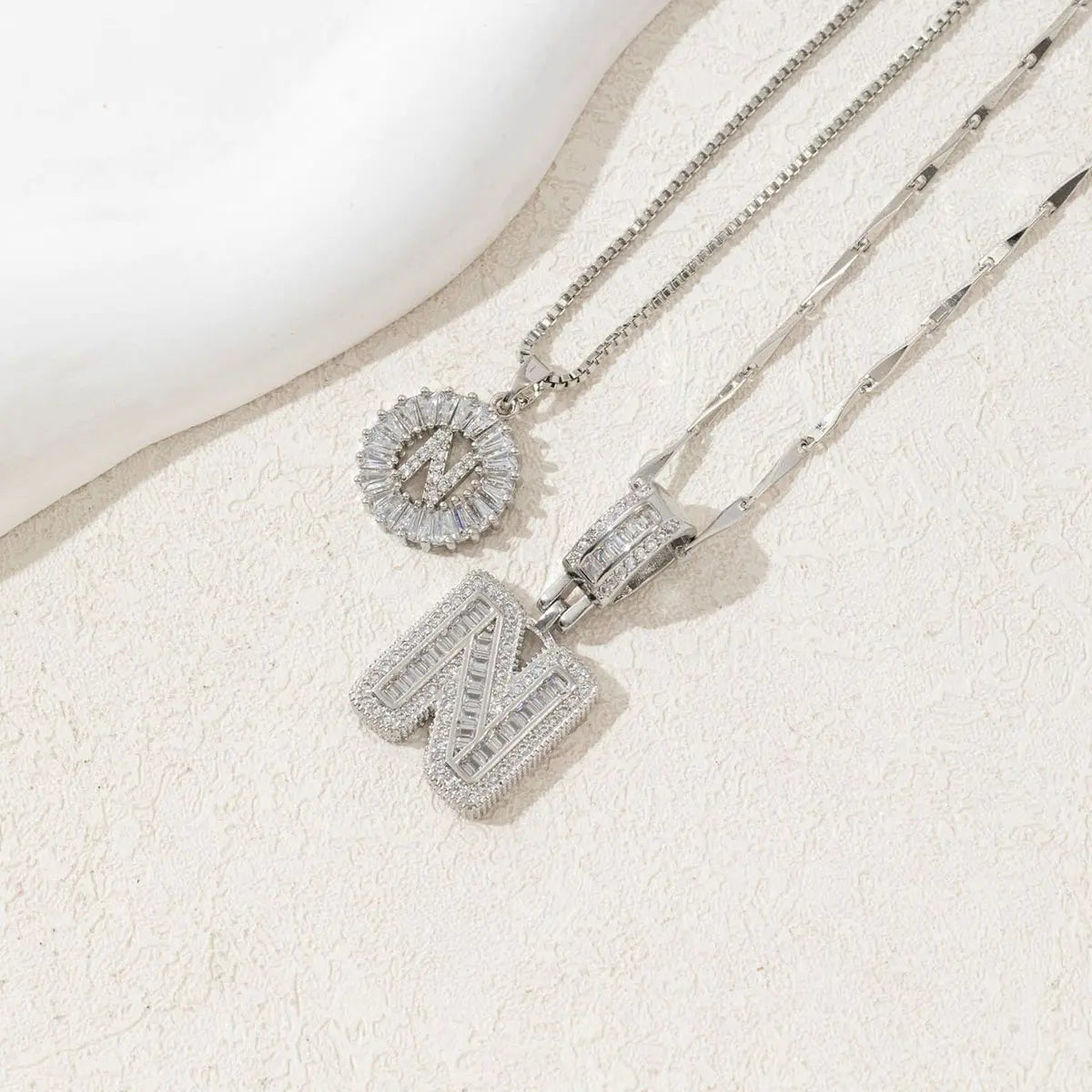 2 Pack Initial Necklaces Letter Pendant Necklaces 14K Gold Plated