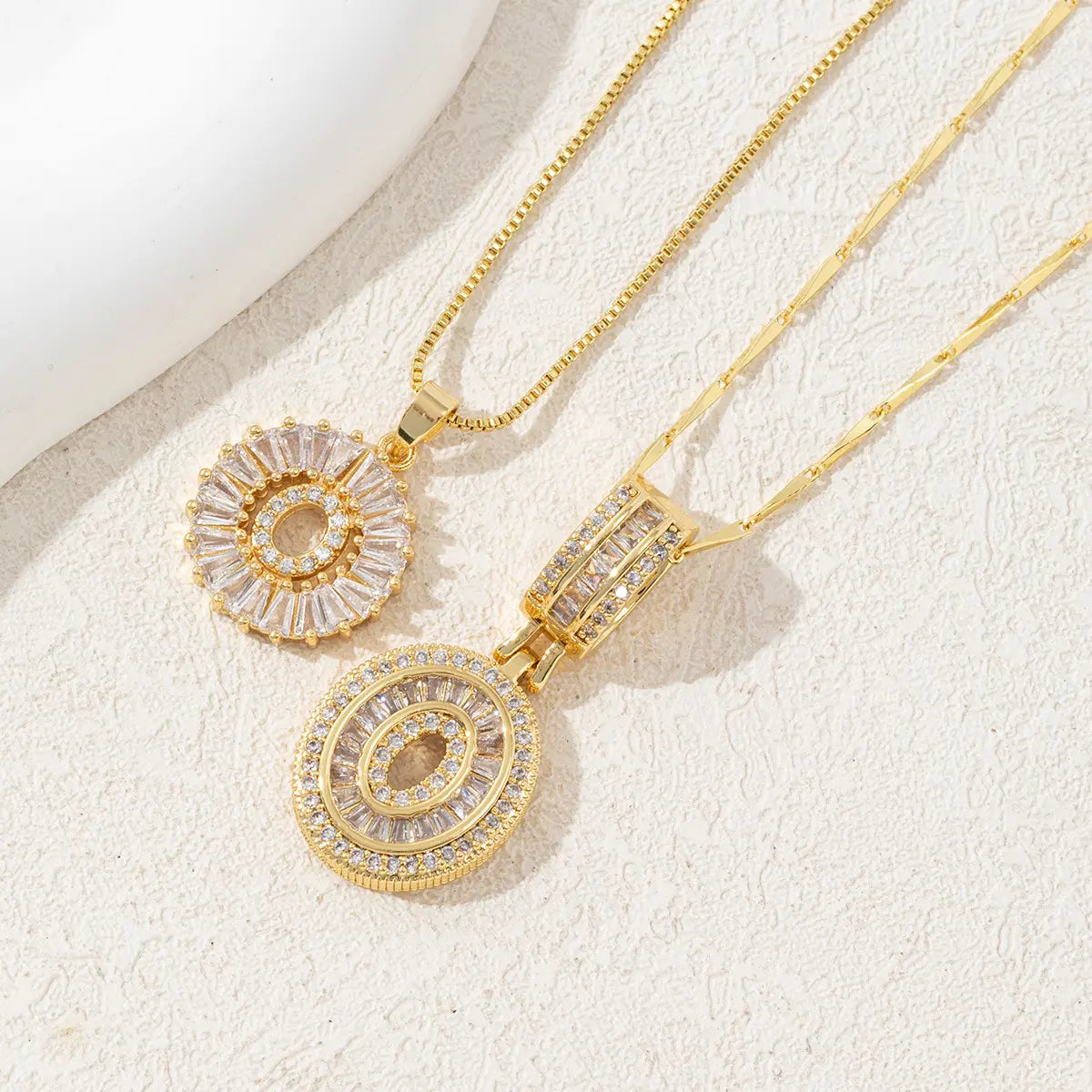 2 Pack Initial Necklaces Letter Pendant Necklaces 14K Gold Plated