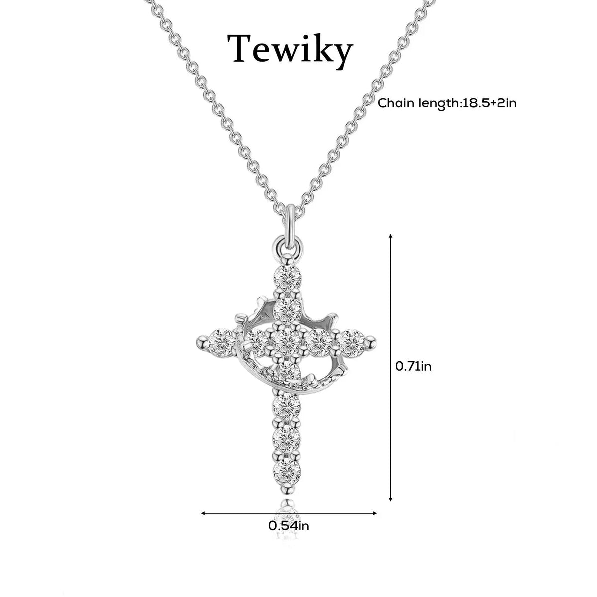 Crown Cross Pendant Necklace