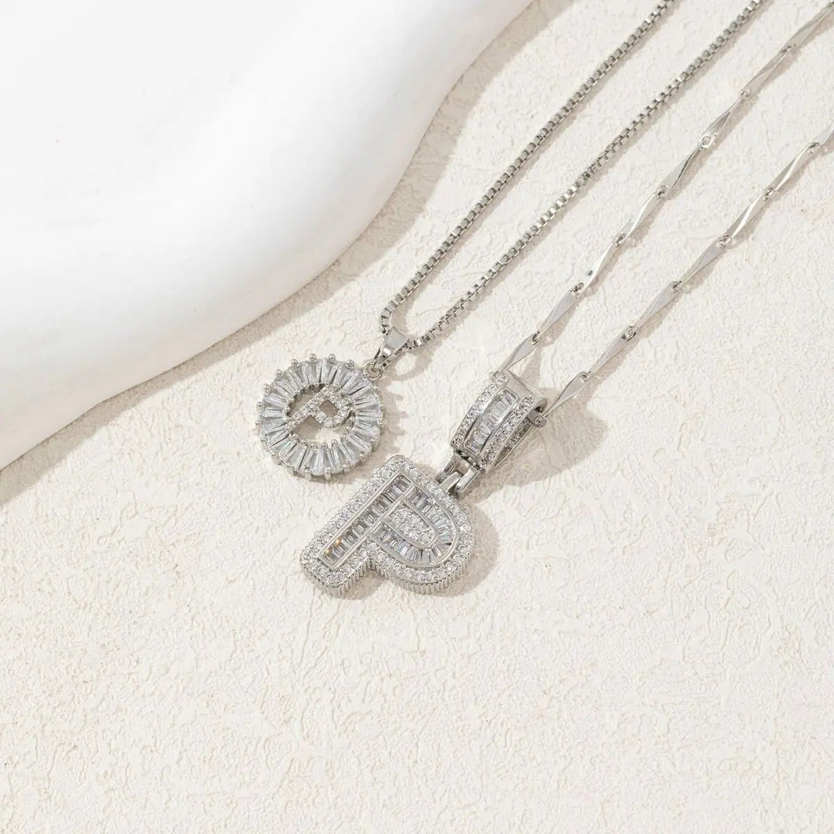 2 Pack Initial Necklaces Letter Pendant Necklaces 14K Gold Plated