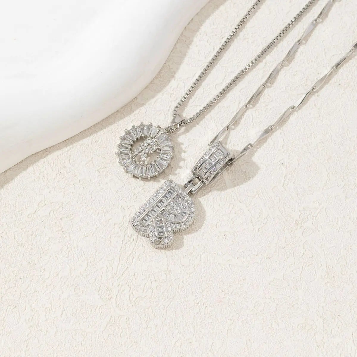 2 Pack Initial Necklaces Letter Pendant Necklaces 14K Gold Plated