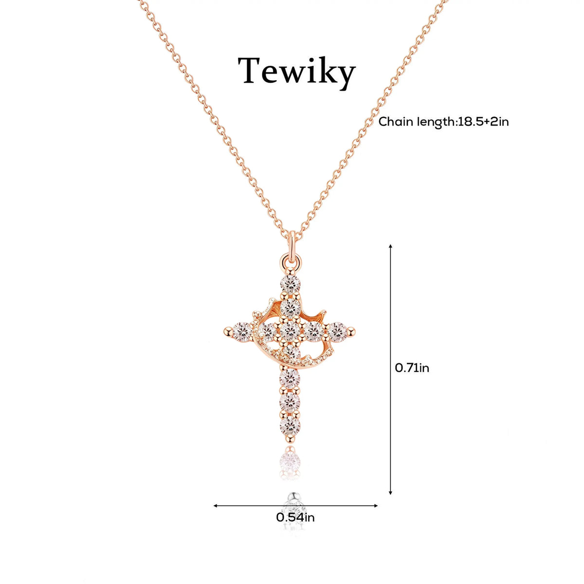 Crown Cross Pendant Necklace
