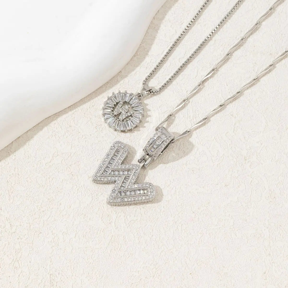 2 Pack Initial Necklaces Letter Pendant Necklaces 14K Gold Plated