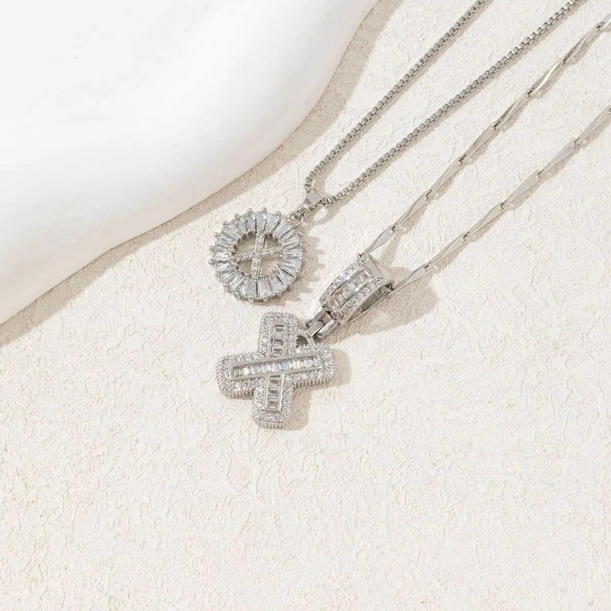 2 Pack Initial Necklaces Letter Pendant Necklaces 14K Gold Plated