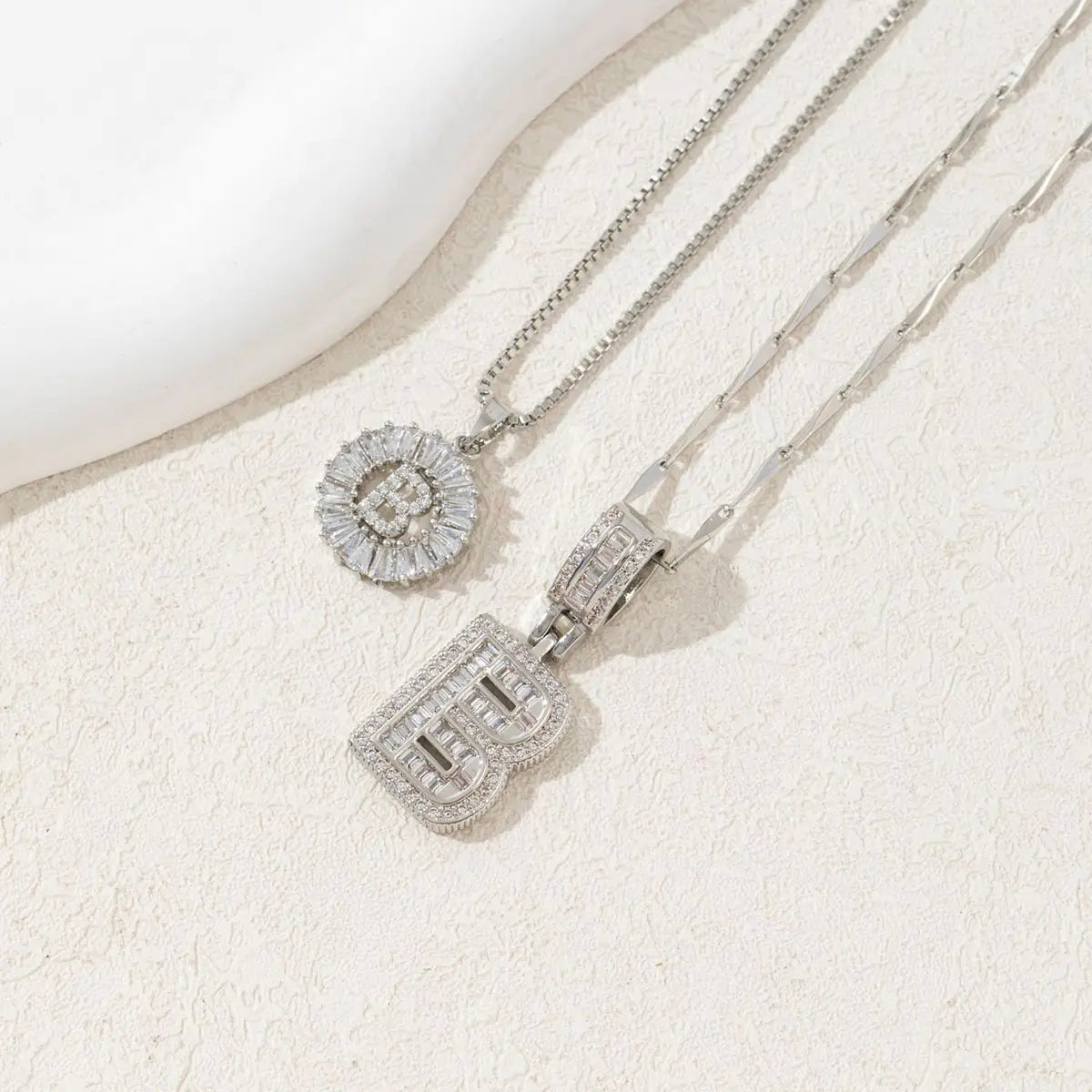 2 Pack Initial Necklaces Letter Pendant Necklaces 14K Gold Plated
