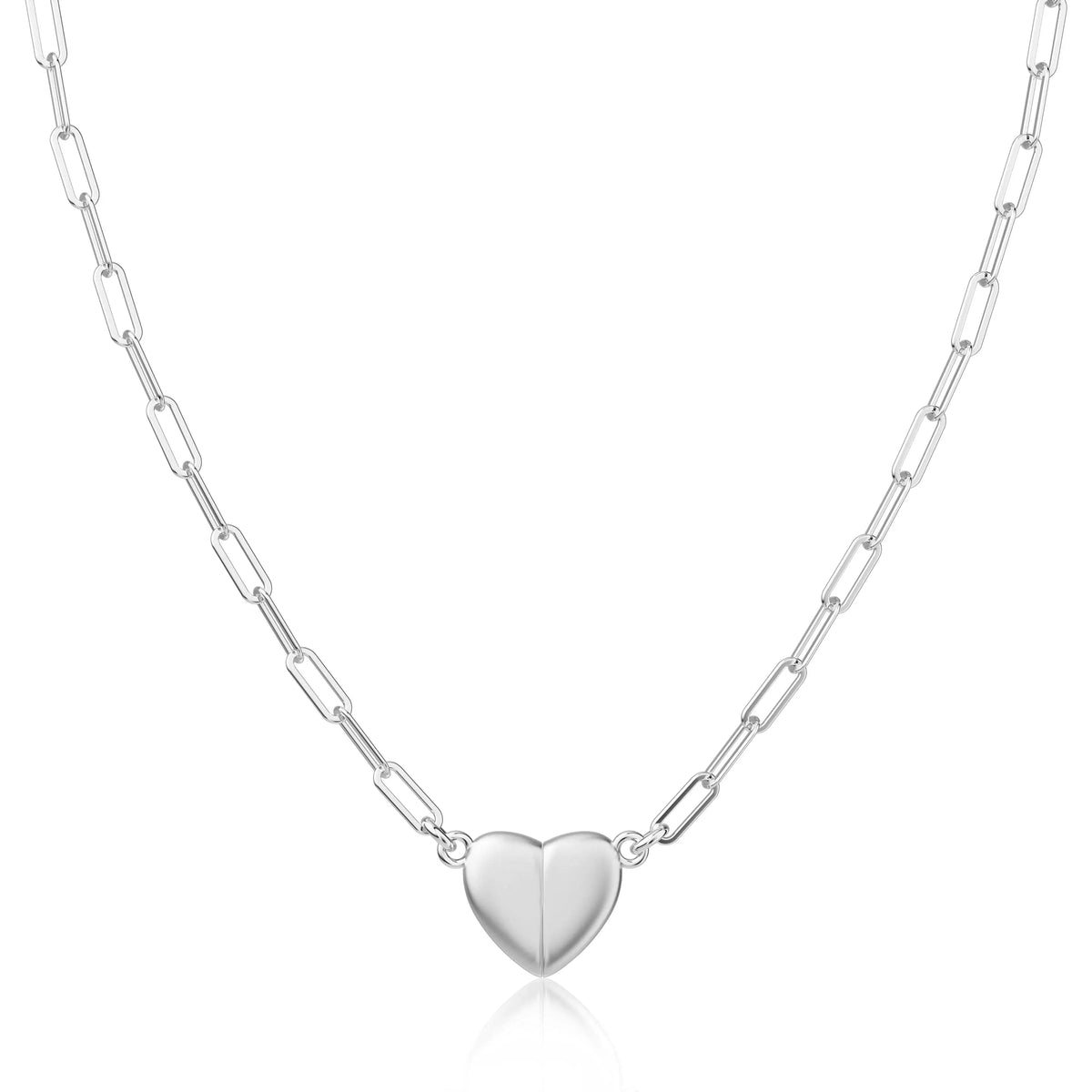 14K Gold/Silver Plated Heart Shape Pendant Magnetic Necklace