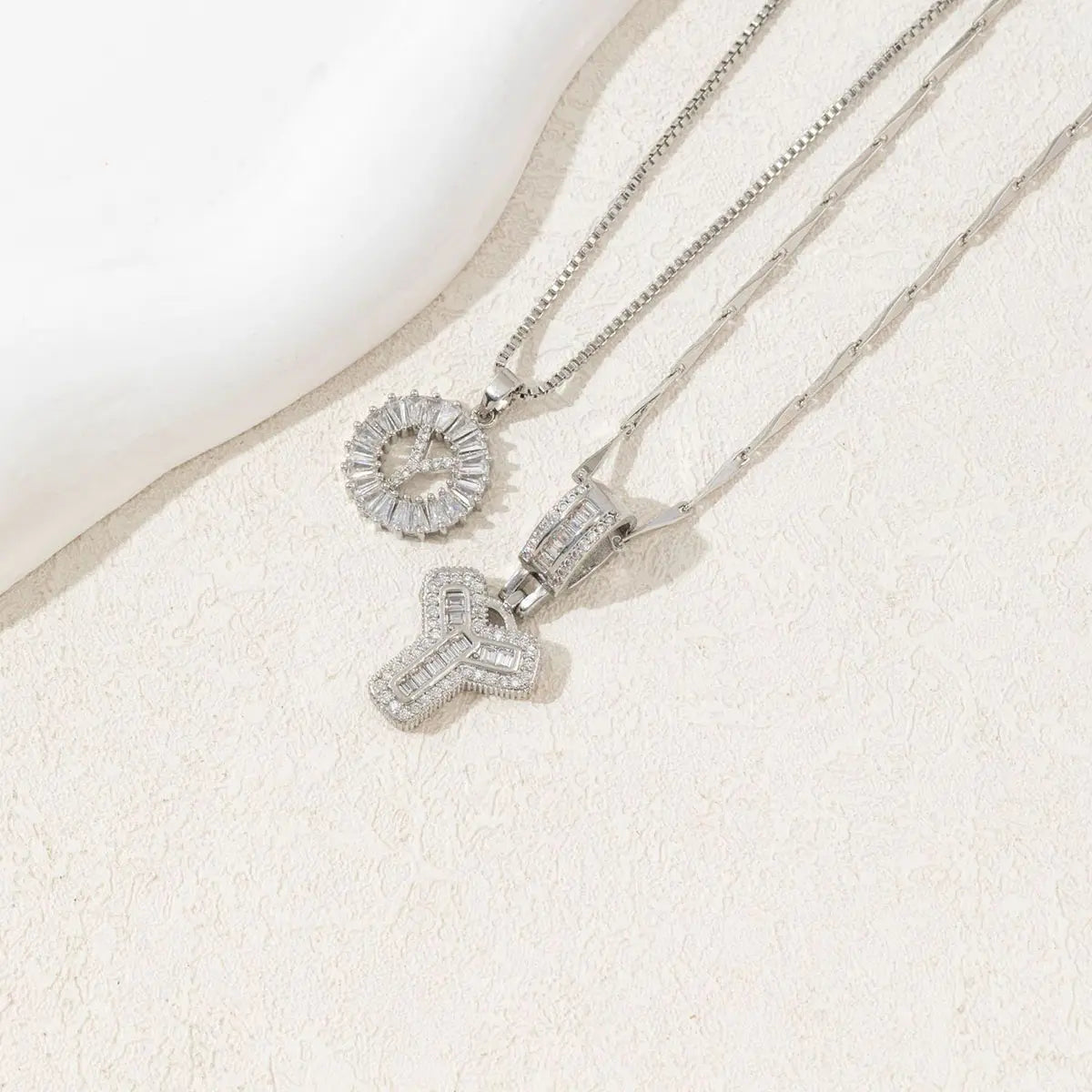 2 Pack Initial Necklaces Letter Pendant Necklaces 14K Gold Plated