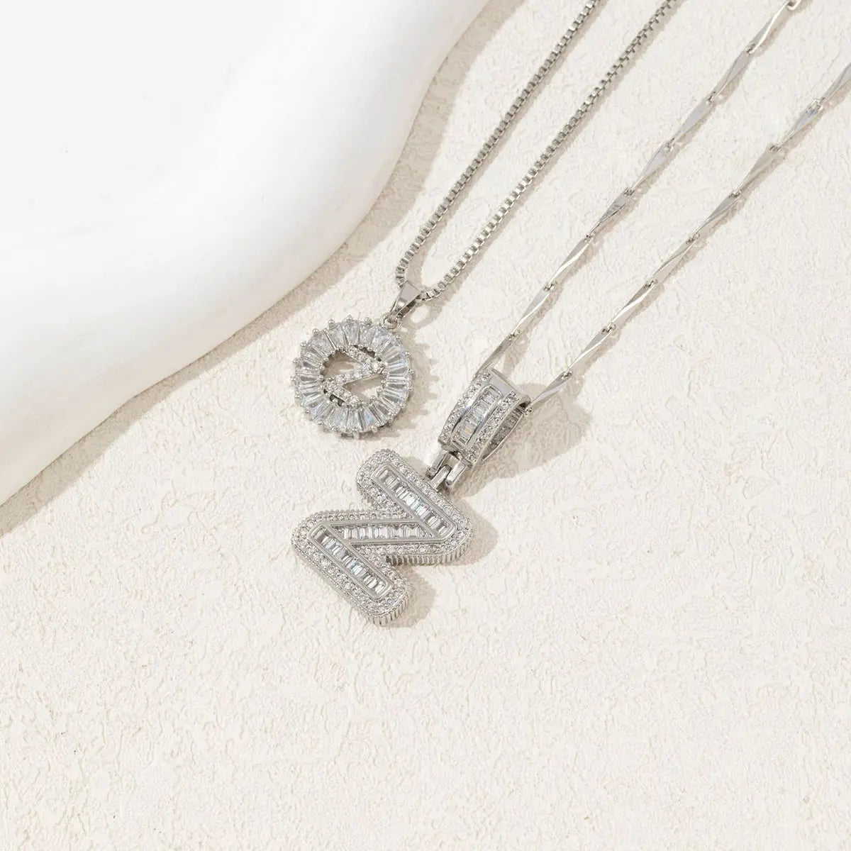 2 Pack Initial Necklaces Letter Pendant Necklaces 14K Gold Plated