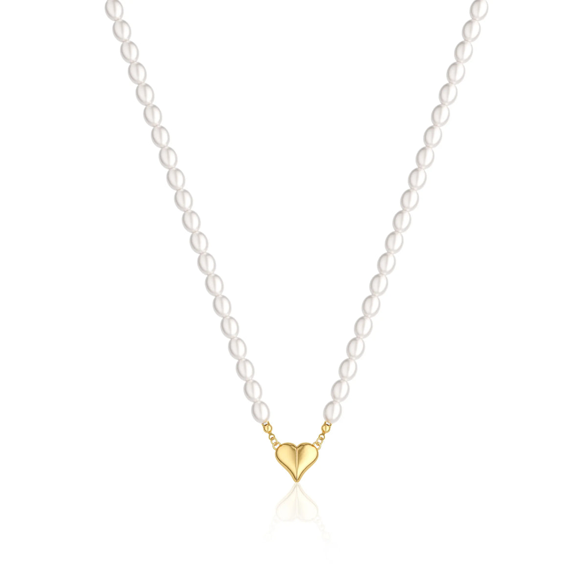 14K Gold/Silver Plated Heart Shape Pendant Magnetic Necklace
