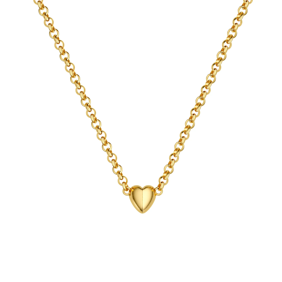 14K Gold/Silver Plated Heart Shape Pendant Magnetic Necklace