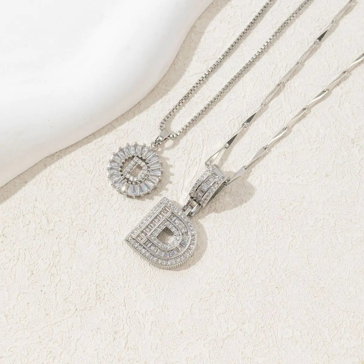 2 Pack Initial Necklaces Letter Pendant Necklaces 14K Gold Plated